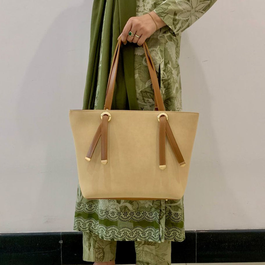 SUEDE TOTE BEIGE