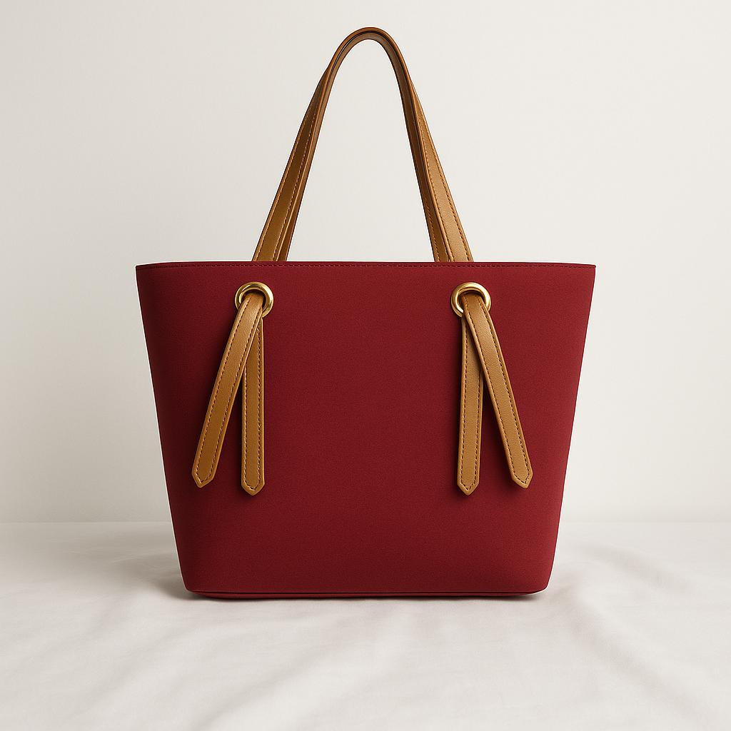 SUEDE TOTE MAROON