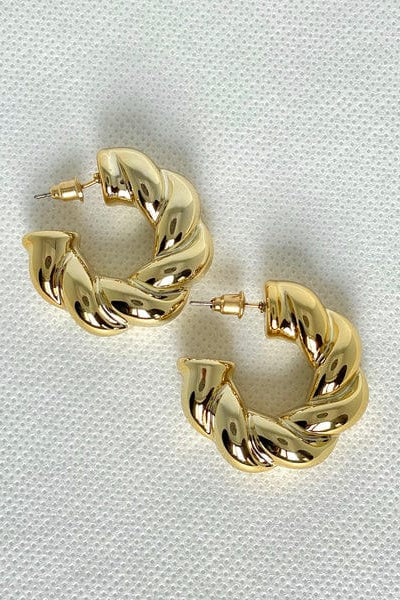 TWISTED GOLD HOOP