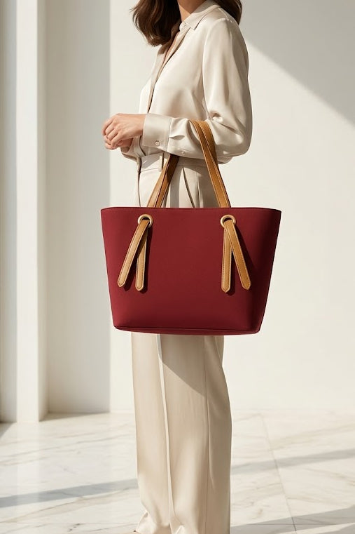SUEDE TOTE MAROON