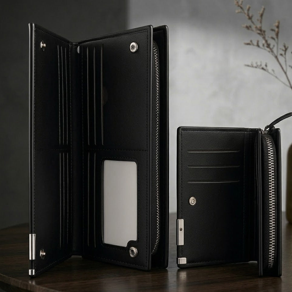 HIS AND HERS WALLET SET BLACK