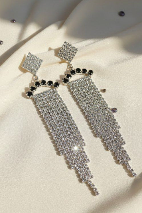 NOIR CASCADE CRYSTAL DANGLES
