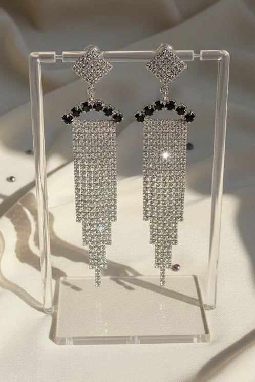 NOIR CASCADE CRYSTAL DANGLES