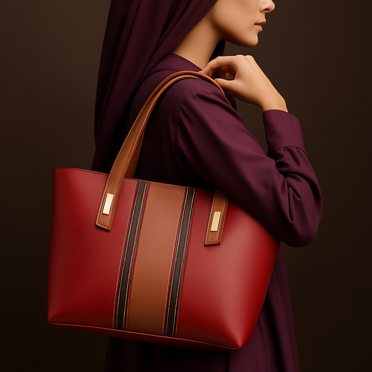 SATCHEL TOTE MAROON